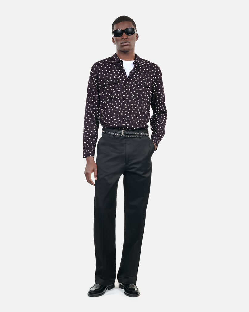 The Kooples HOMME BLACK WHITE chemise imprimée étoiles