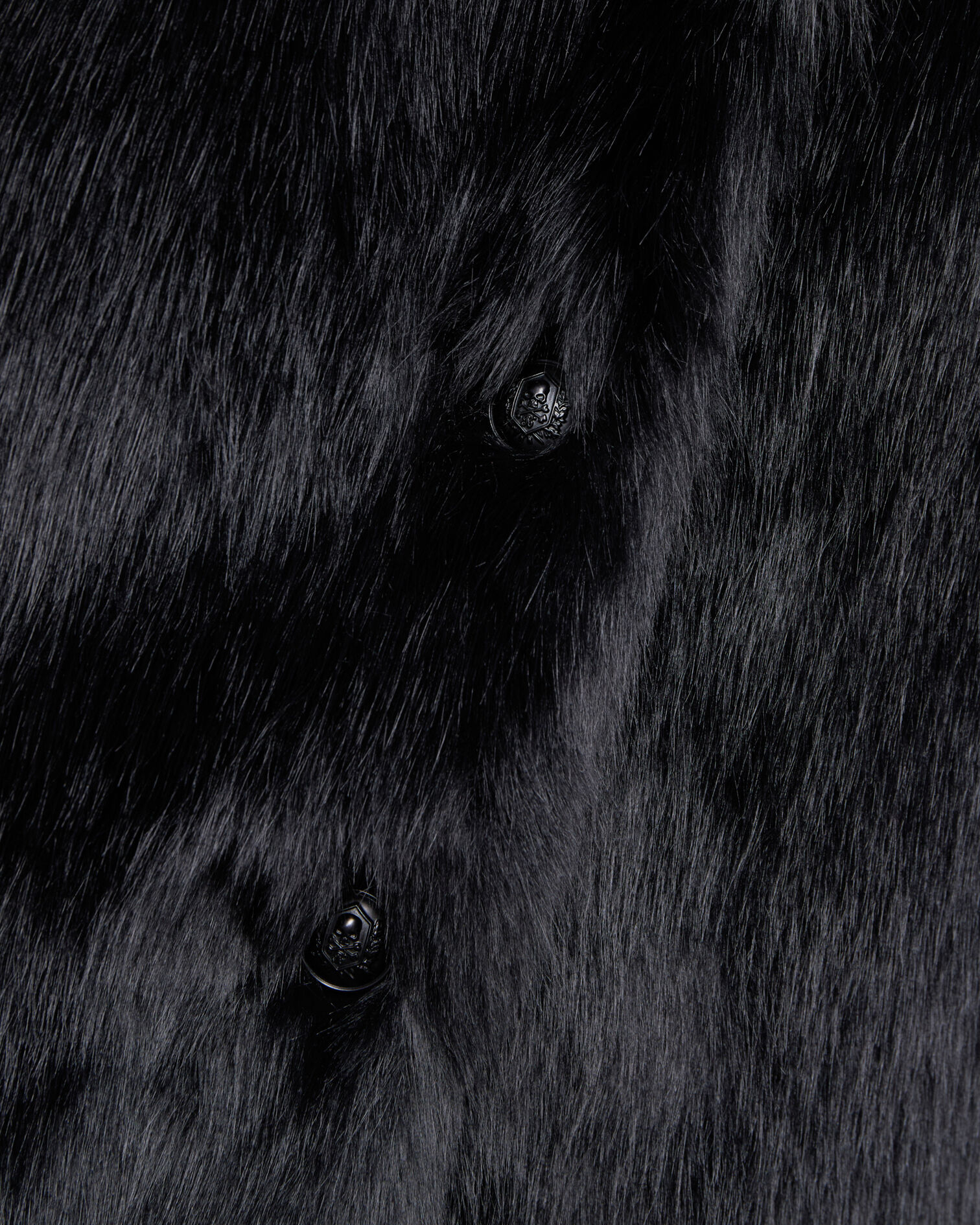 Abrigo efecto piel negro, BLACK, hi-res image number null