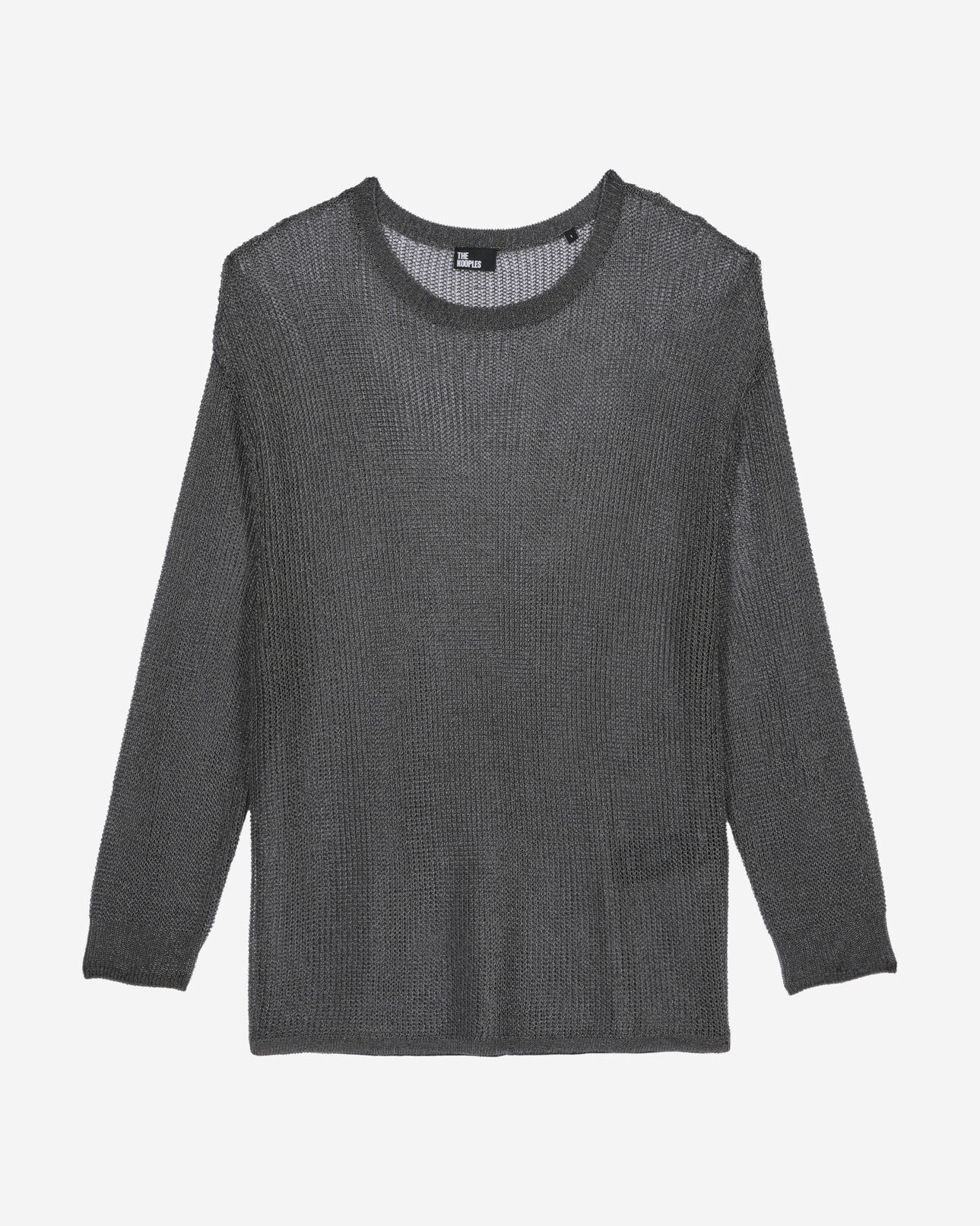 The Kooples FEMME GREY SILVER pull effet côte de maille gris