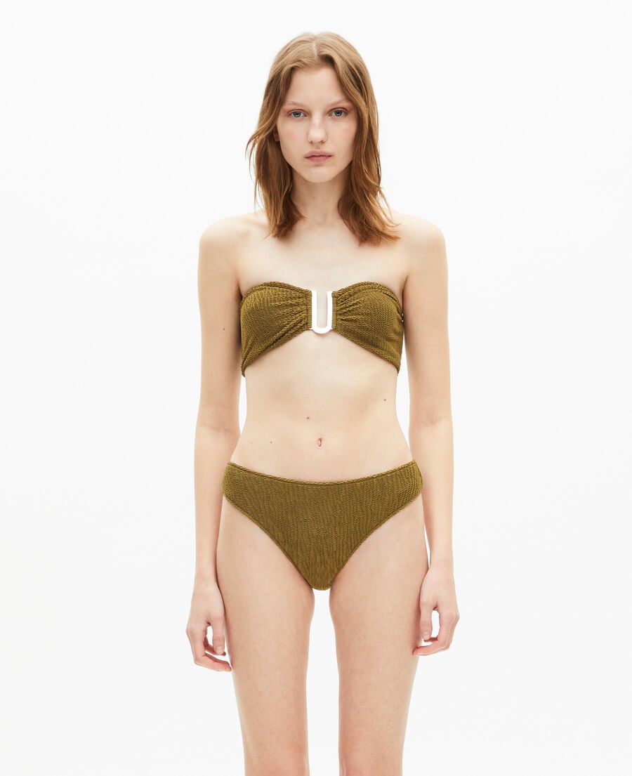 The Kooples DAMEN KAKI das khakifarbene bandeau-bikinioberteil von kooples x luz