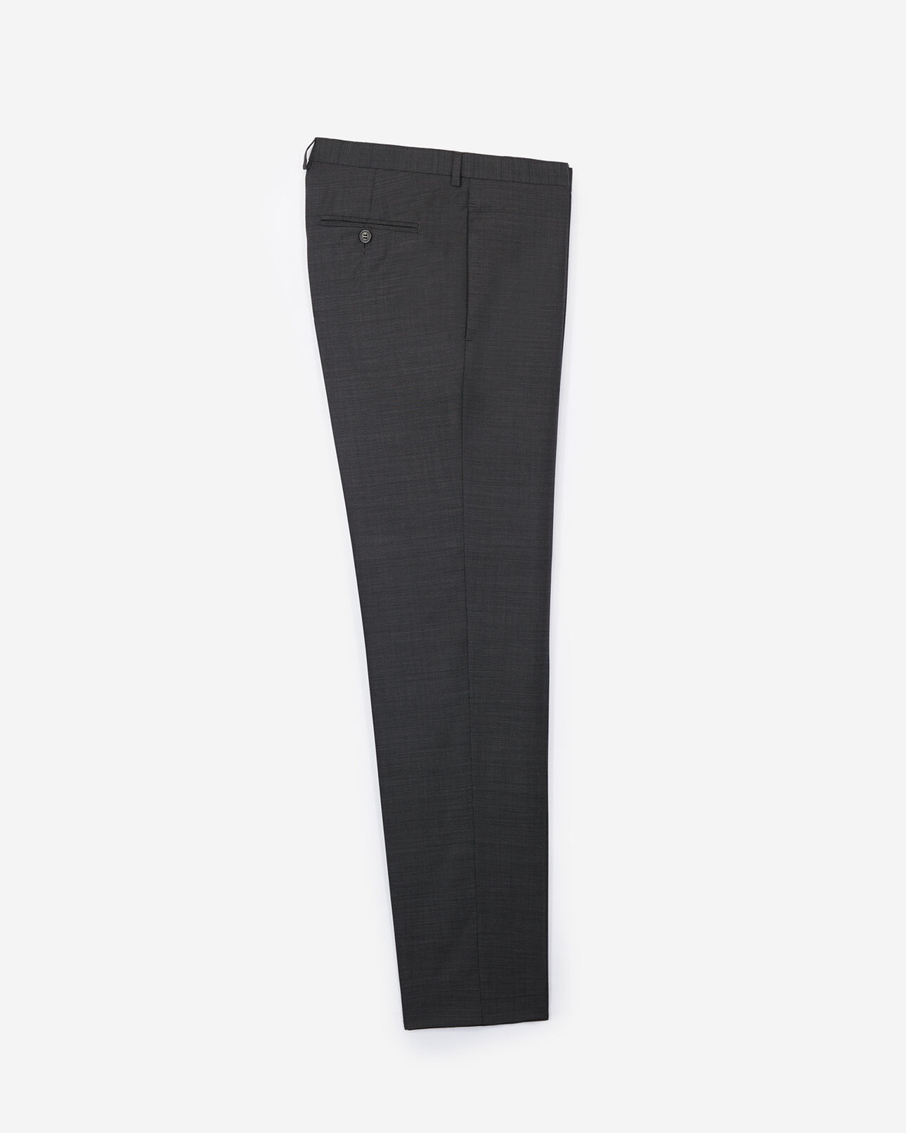 The Kooples MEN ANTHRACITE dark grey wool suit trousers with micro polka dots