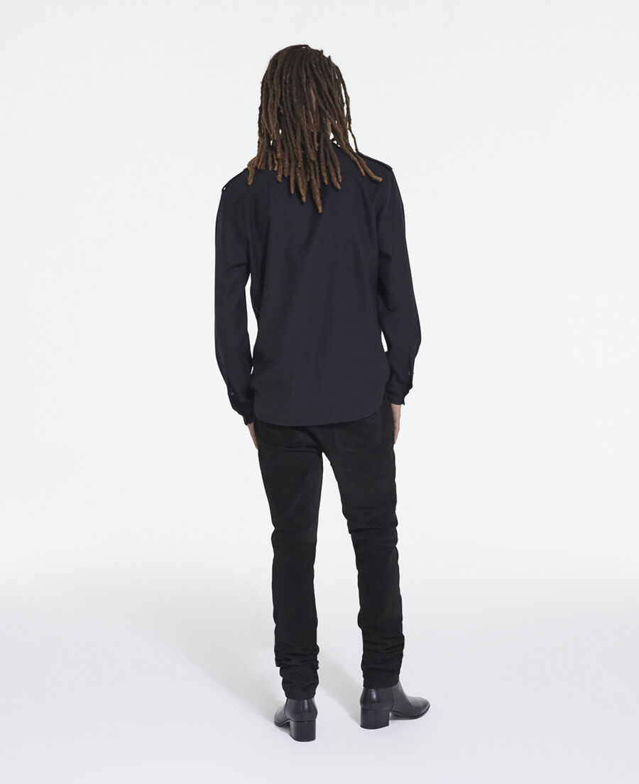 black shirt with classic collar