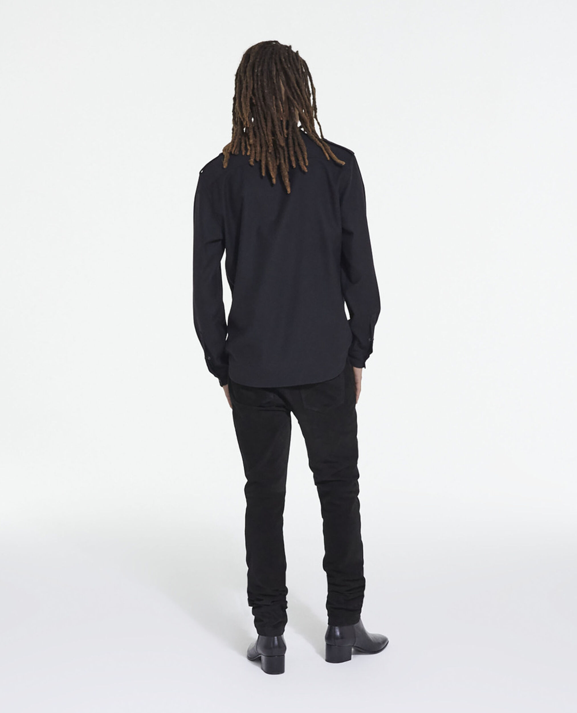 Black shirt with classic collar, BLACK, hi-res image number null