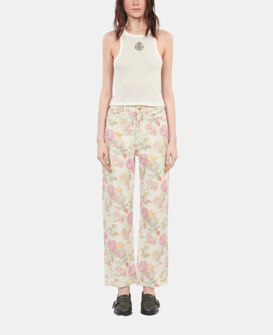 The Kooples WOMEN ECRU blazon ecru tank top