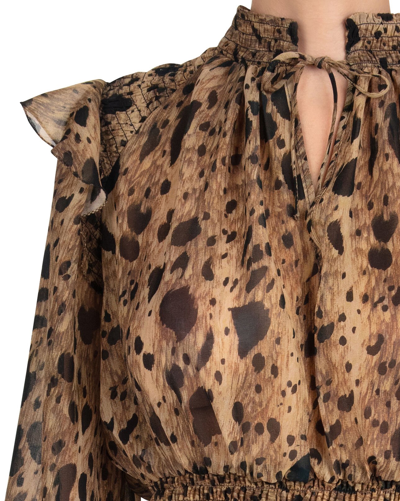 The Kooples WOMEN BLACK BEIGE top a smock