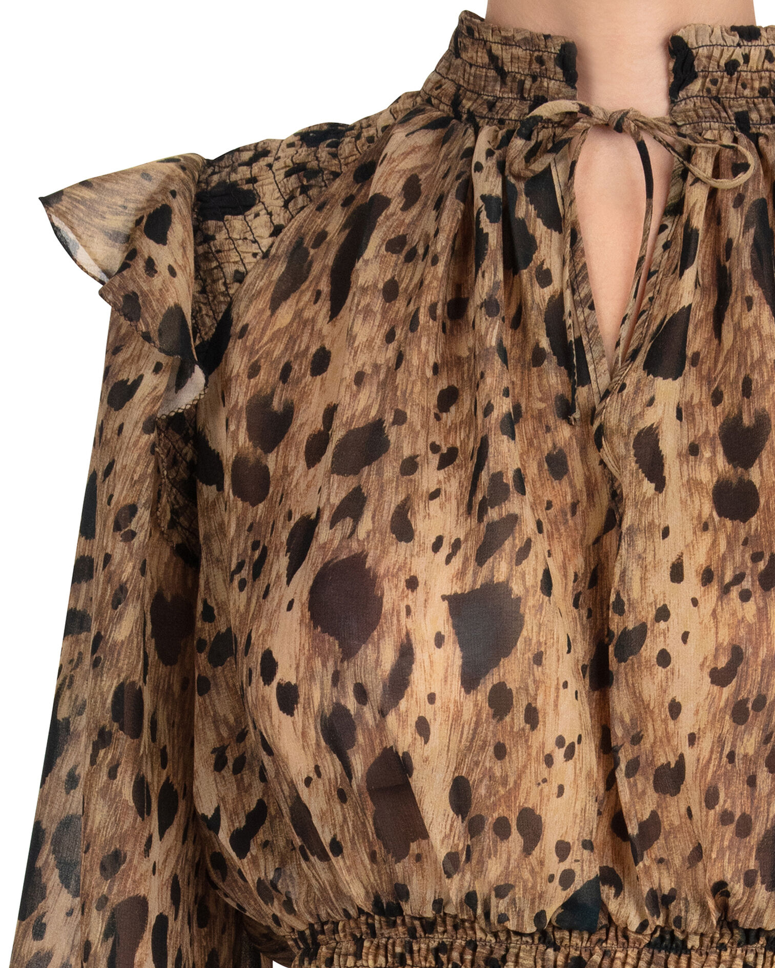 TOP A SMOCK, BLACK BEIGE, hi-res image number null