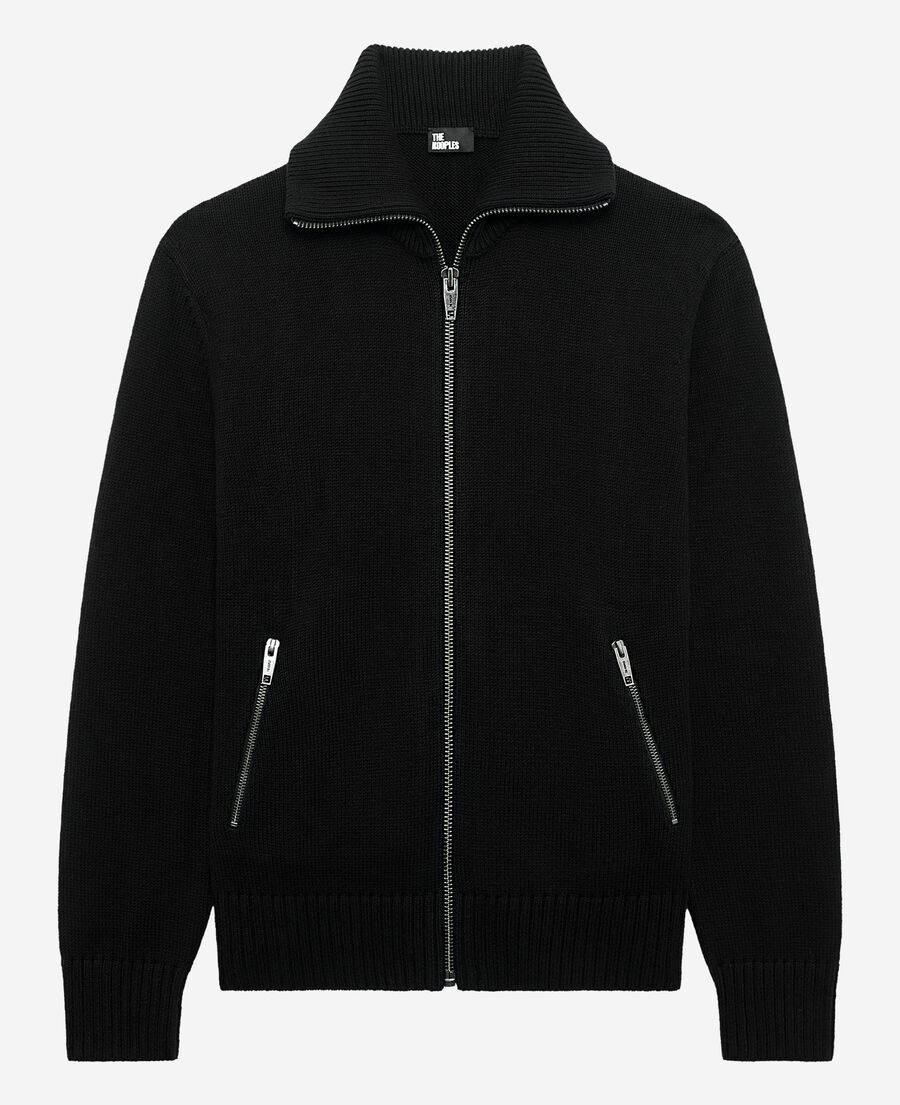 The Kooples MEN BLACK black zip-up cardigan