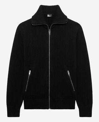 The Kooples MEN BLACK black zip-up cardigan
