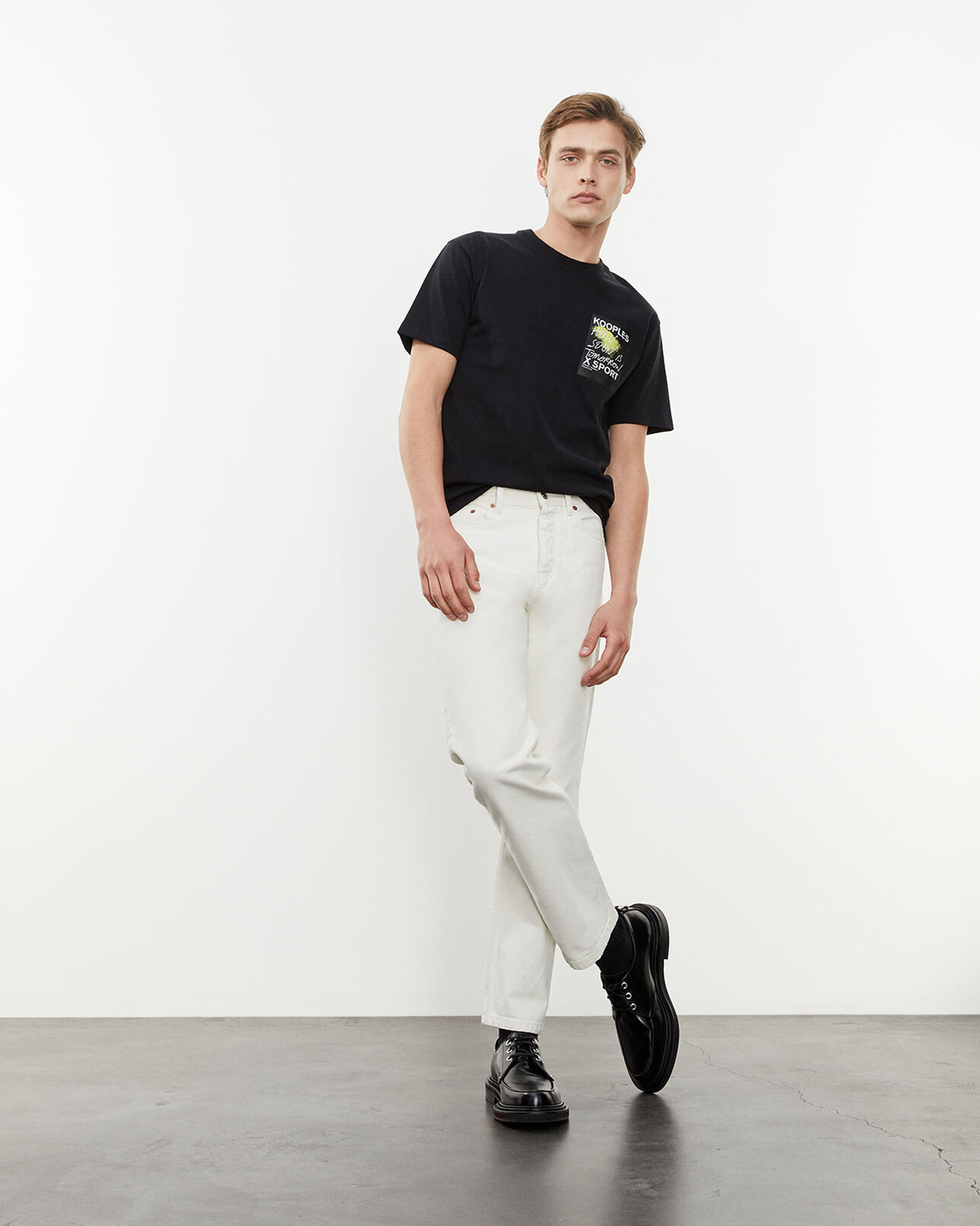 The Kooples HERREN BLACK t-shirt schwarz baumwolle logo
