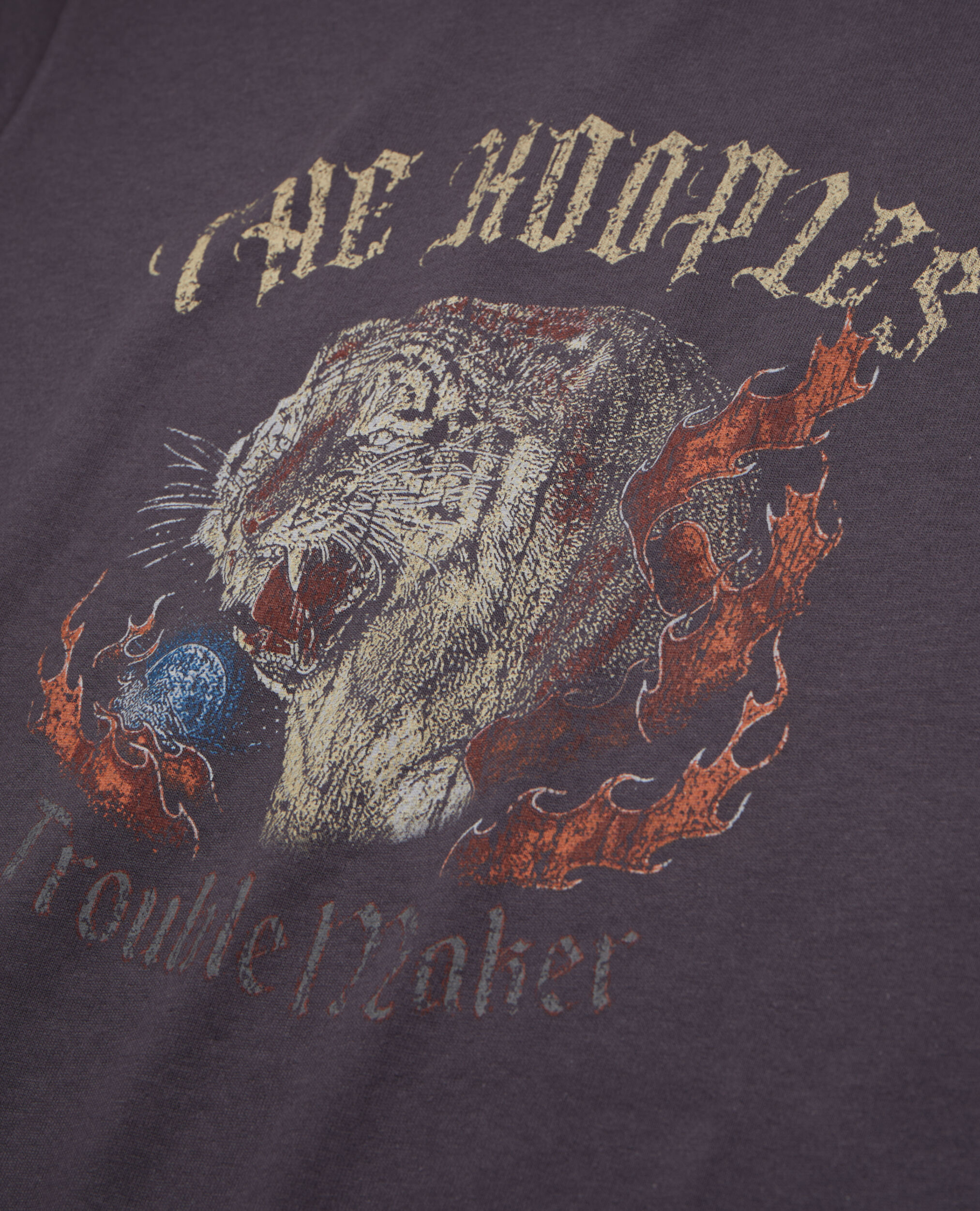 Carbon grey T-shirt with Fire tiger screen print, CARBONE, hi-res image number null