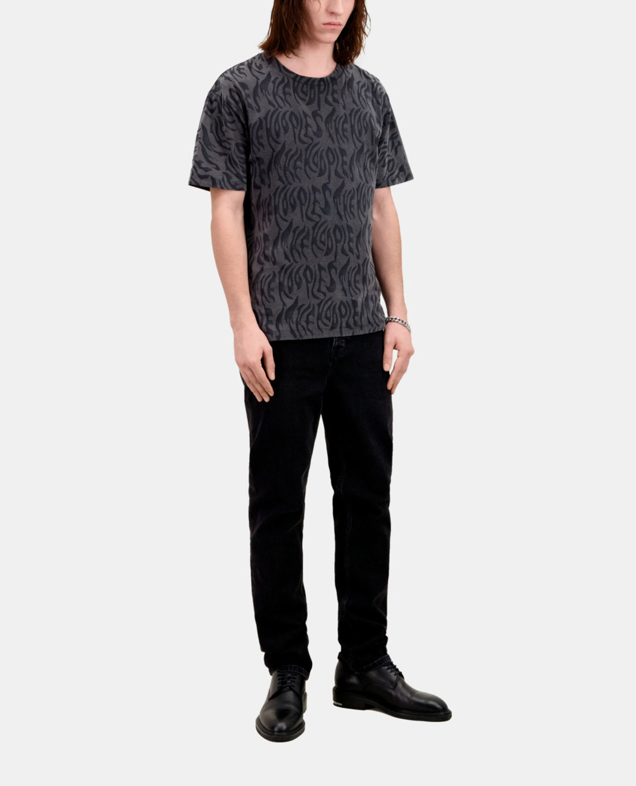Men's printed t-shirt, BLACK WASHED, hi-res image number null