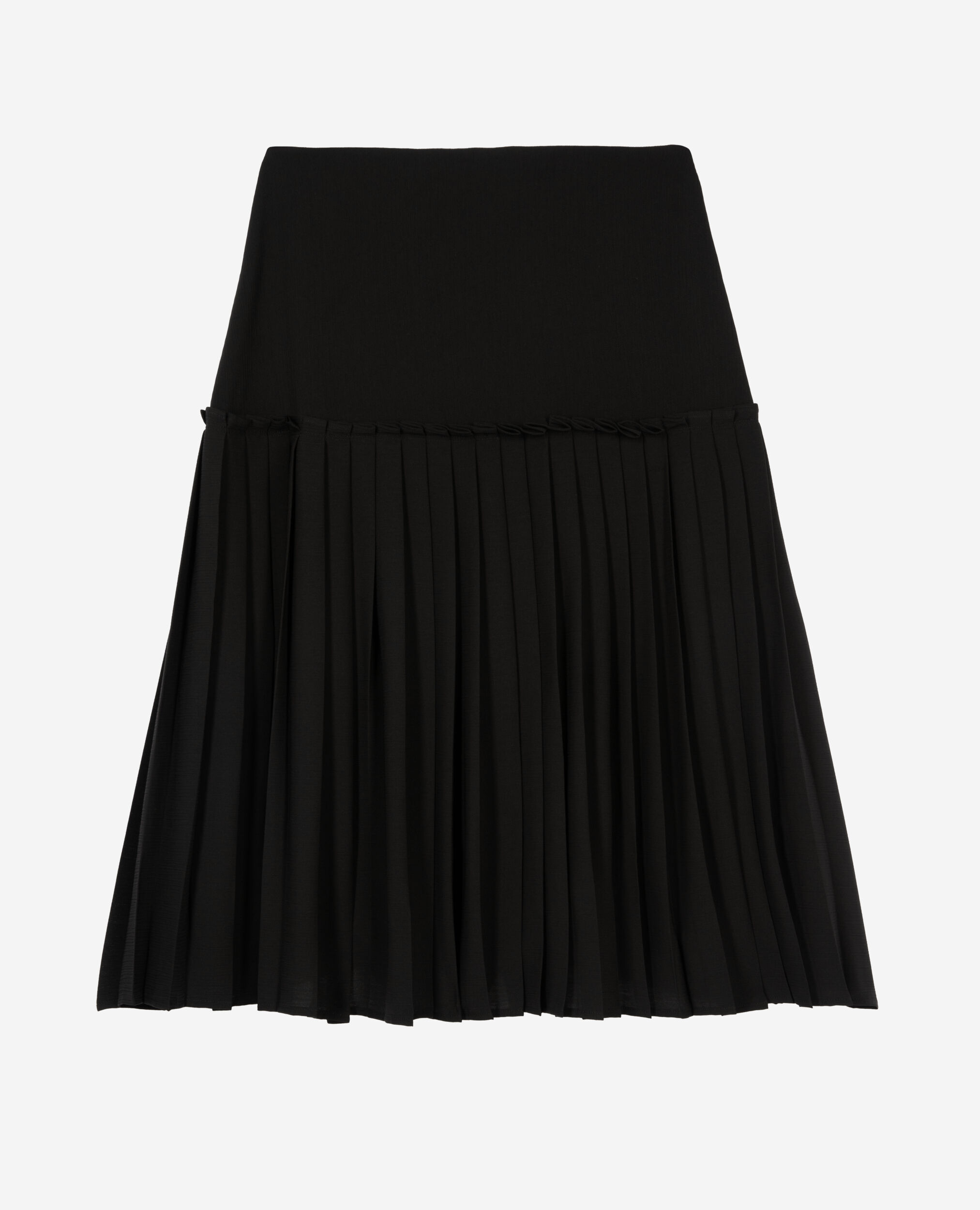 Schwarzer Midi-Faltenrock, BLACK, hi-res image number null