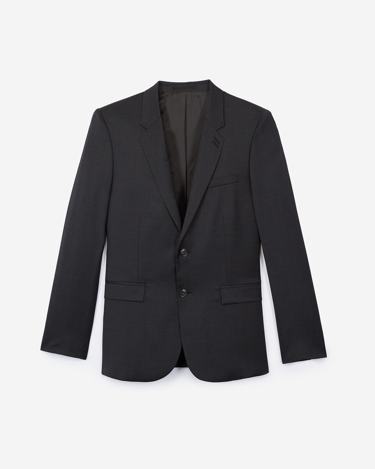 The Kooples HOMBRE DARK GREY chaqueta de traje gris oscuro de lana con líneas tejidas en contraste