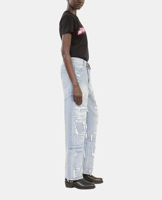 The Kooples FEMME USED RAPIECE jean boyfriend bleu clair