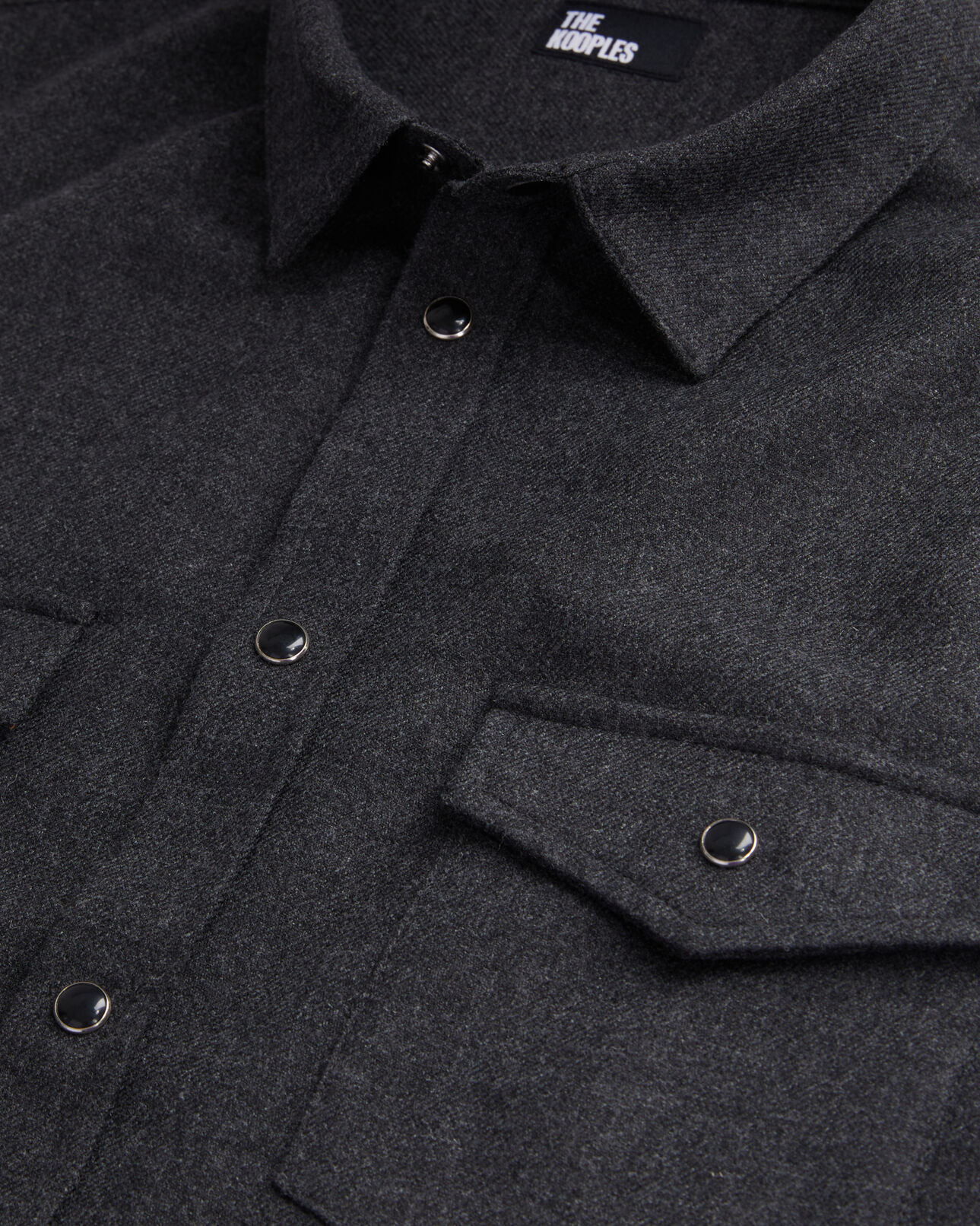 The Kooples MEN GREY grey flannel shirt