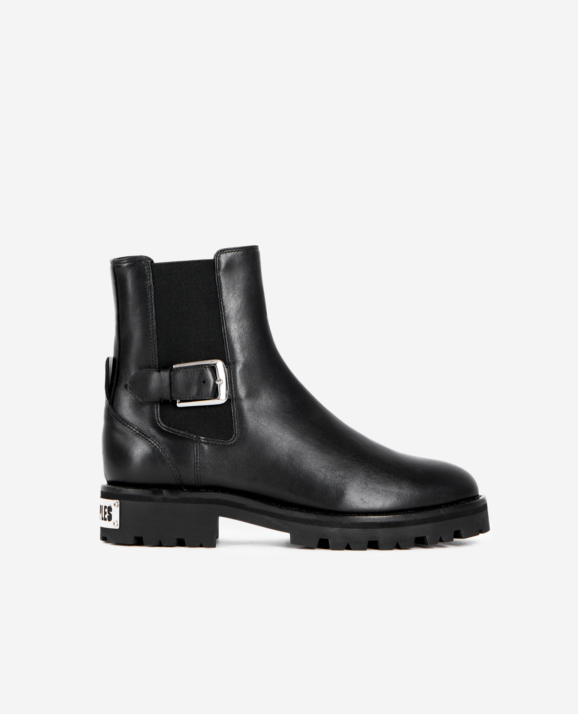 Bottines Chelsea en cuir noir, BLACK, hi-res image number null