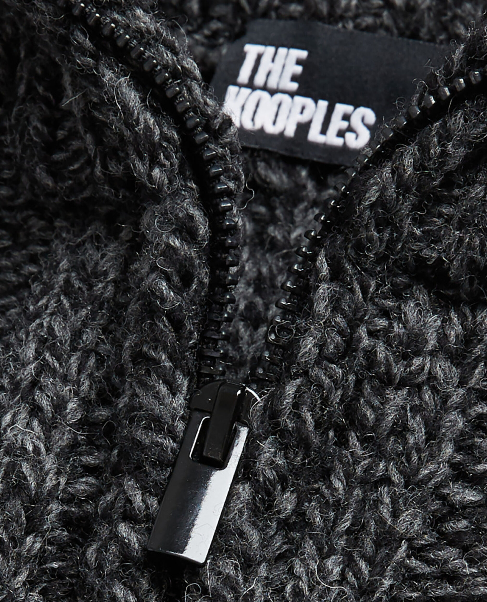 Grauer Pullover mit Reißverschlusskragen, BLACK DARK GREY, hi-res image number null