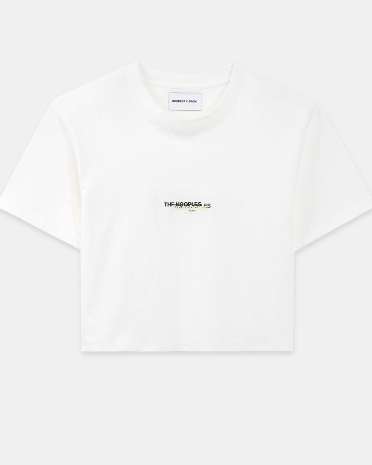 The Kooples DAMEN WHITE t-shirt ecru baumwolle dreifach logoprint