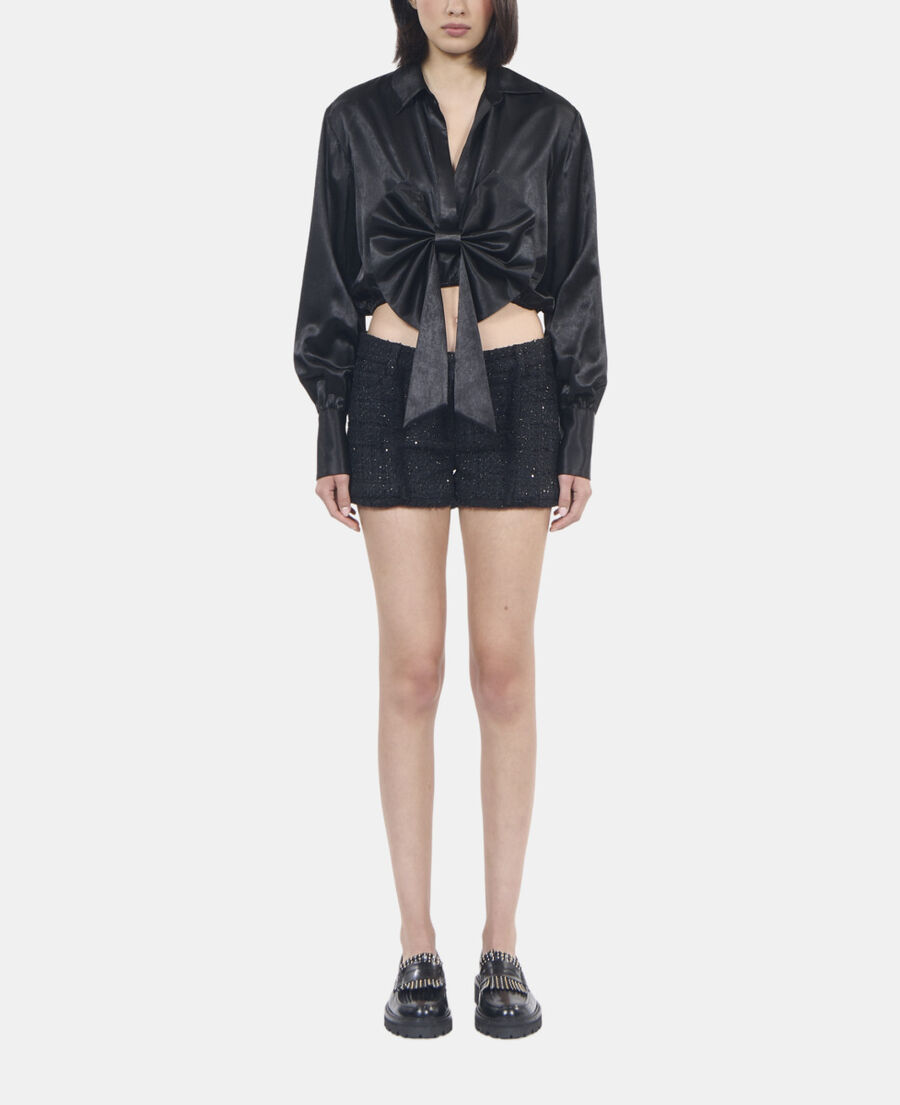 The Kooples FEMME BLACK top &agrave; n&oelig;ud noir