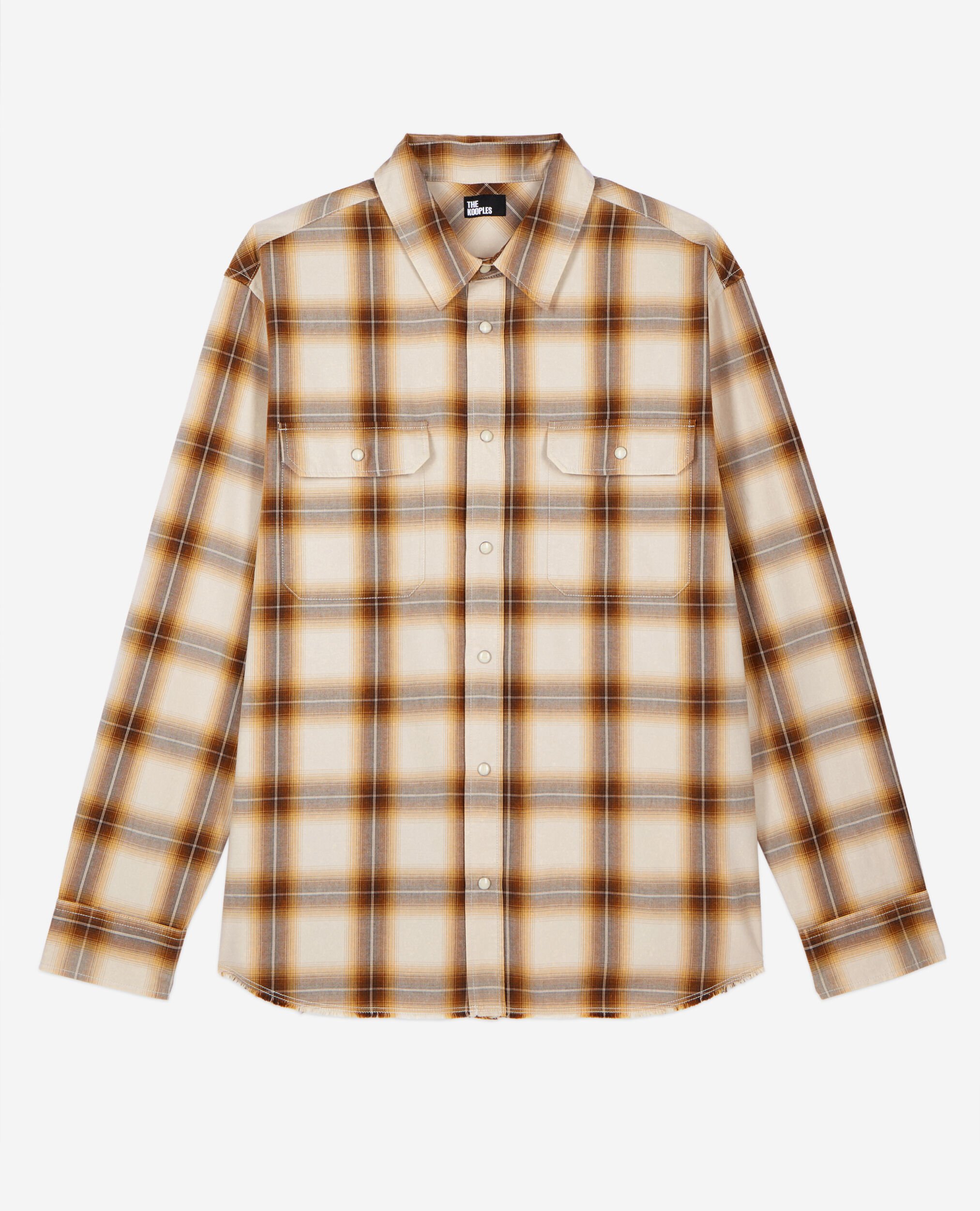 Checked shirt, BROWN-BEIGE, hi-res image number null