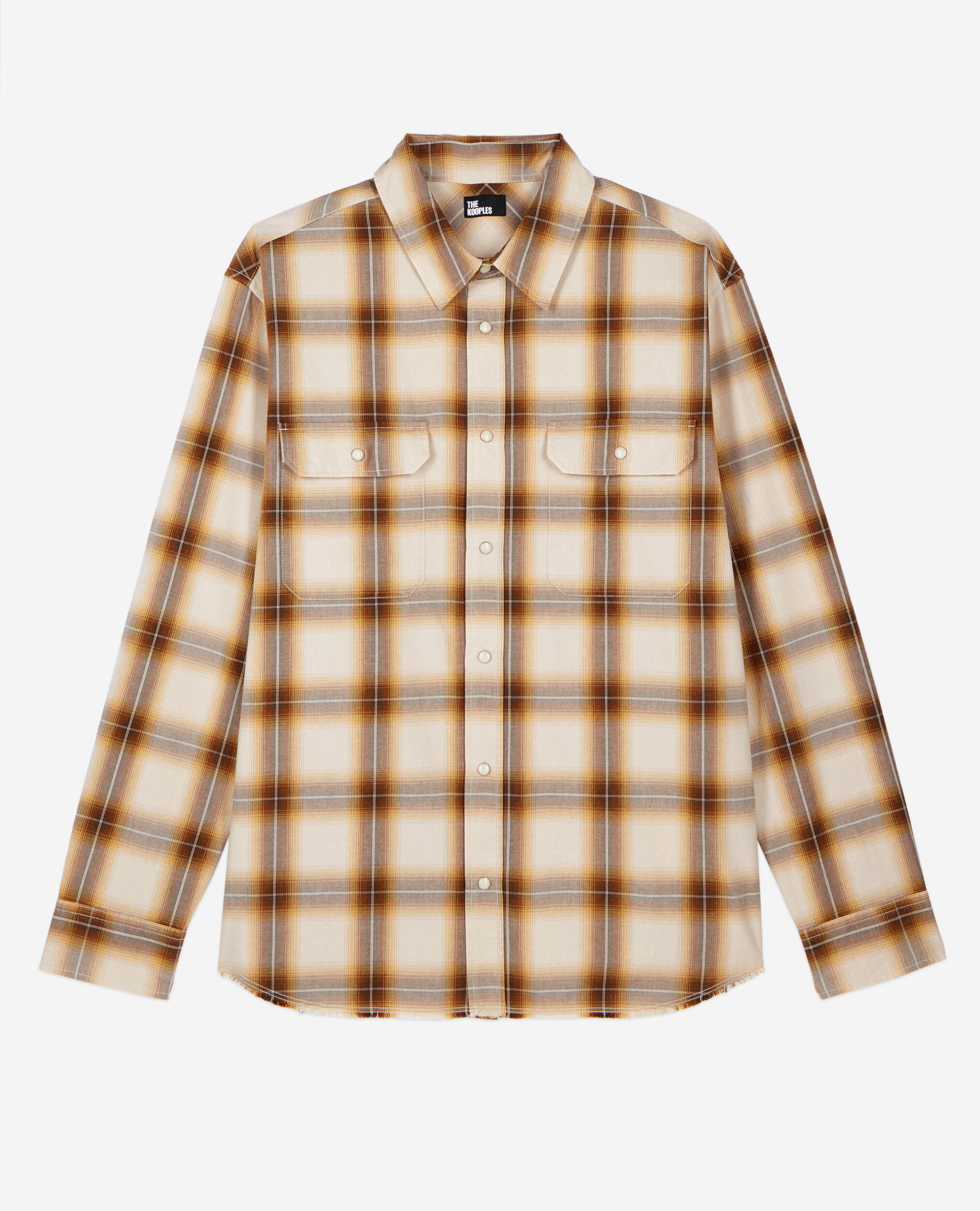 Checked shirt, BROWN-BEIGE, hi-res image number null
