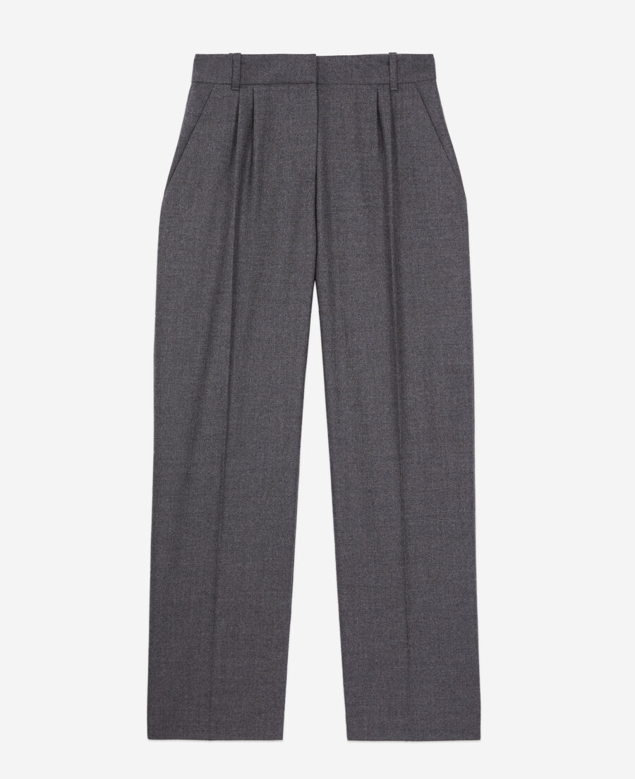 The Kooples F GREY grey flannel trousers with pleats