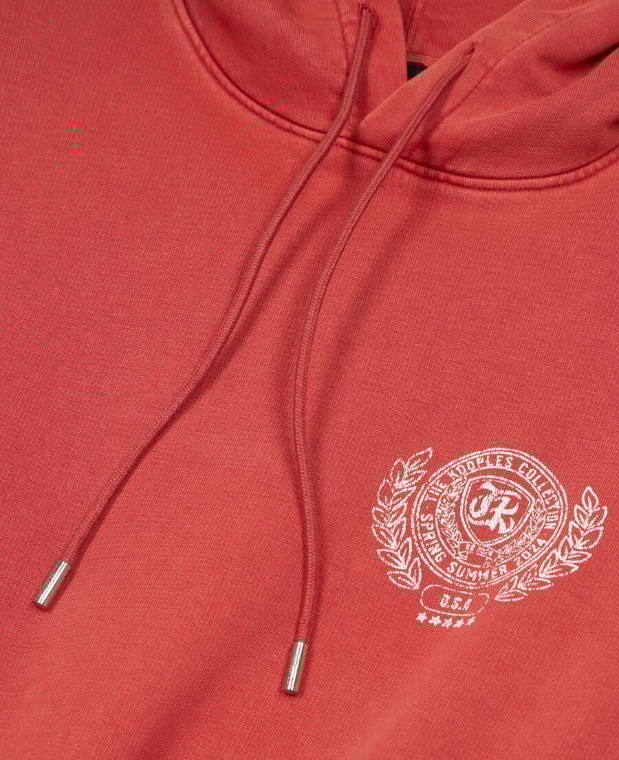 The Kooples MEN RED BRIQUE red sweatshirt with blazon serigraphy