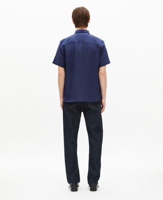 The Kooples HOMME NAVY chemise manches courtes en lin marine