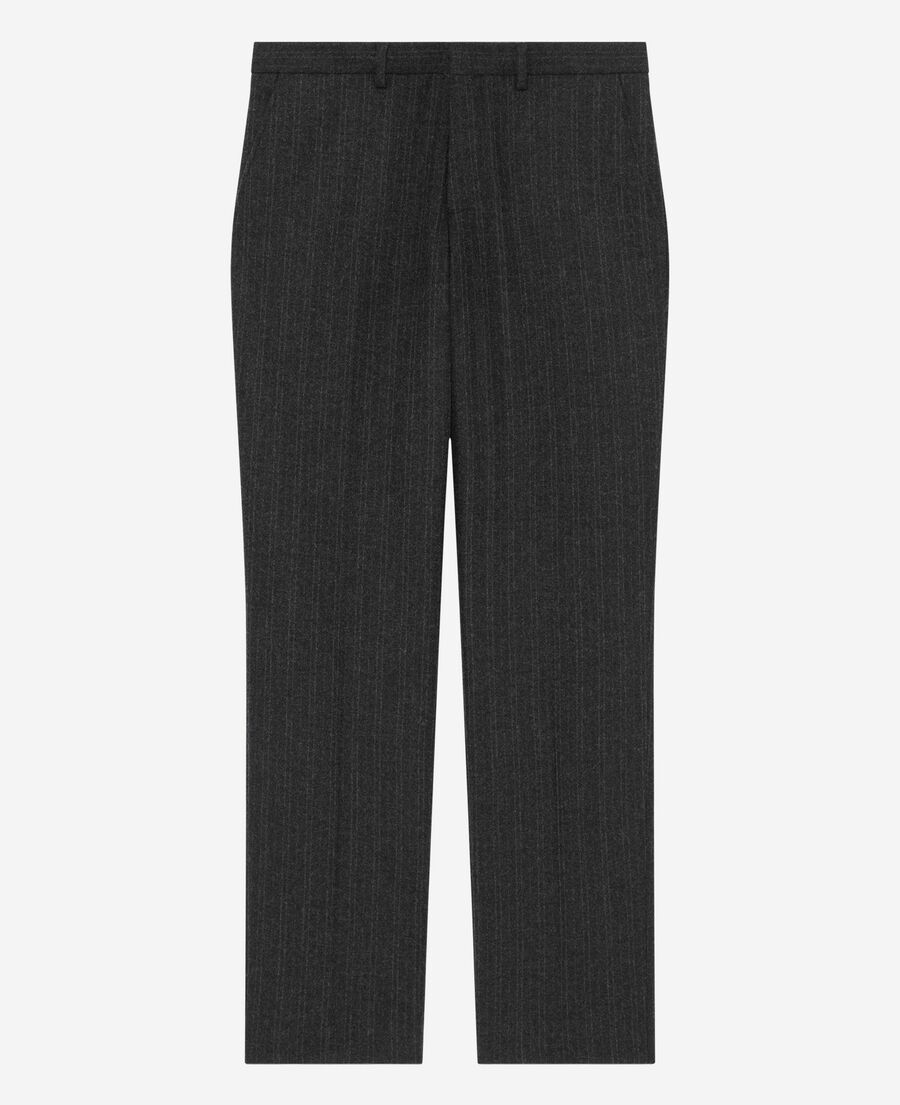 The Kooples HOMME PEARL GREY pantalon de costume droit à fines rayures gris foncé