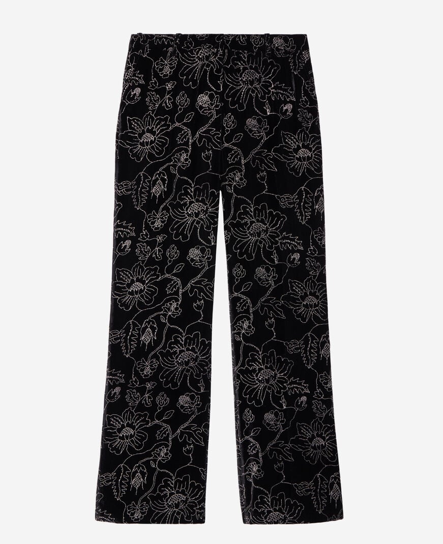 The Kooples WOMEN BLACK black velvet suit trousers