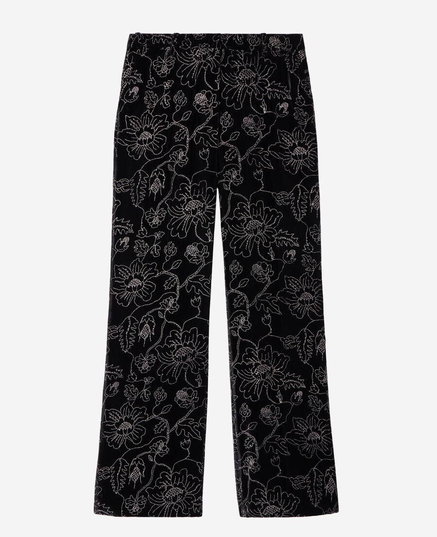 The Kooples DAMEN BLACK schwarze anzughose aus samt