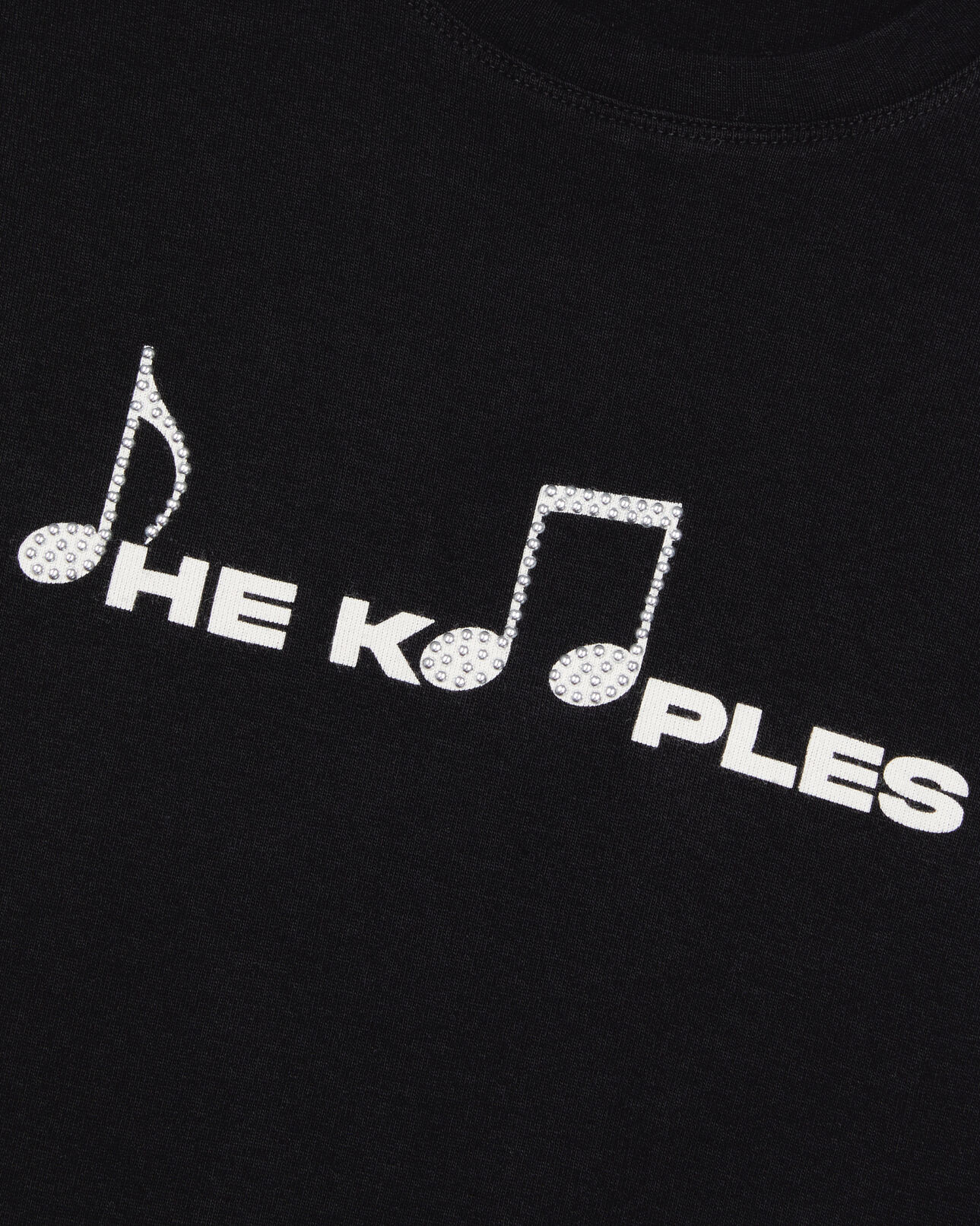The Kooples WOMEN BLACK WASHED black t-shirt with serigraphy