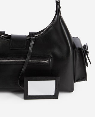 The Kooples WOMEN BLACK black smooth leather amelia bag