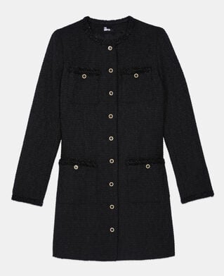 The Kooples DAMEN BLACK schwarzes, kurzes kleid aus tweed