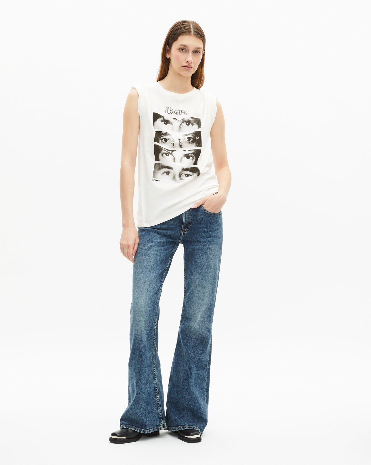 The Kooples MIXTE ECRU t-shirt mixte the doors x the kooples écru
