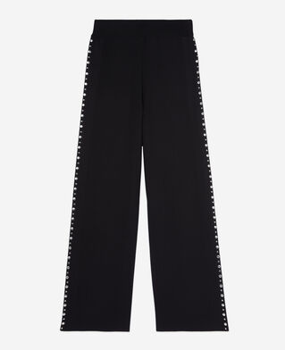 The Kooples WOMEN BLACK black knitted pants with studs