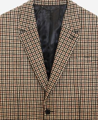 The Kooples HERREN FAUVE braun-schwarze hahnentrittjacke