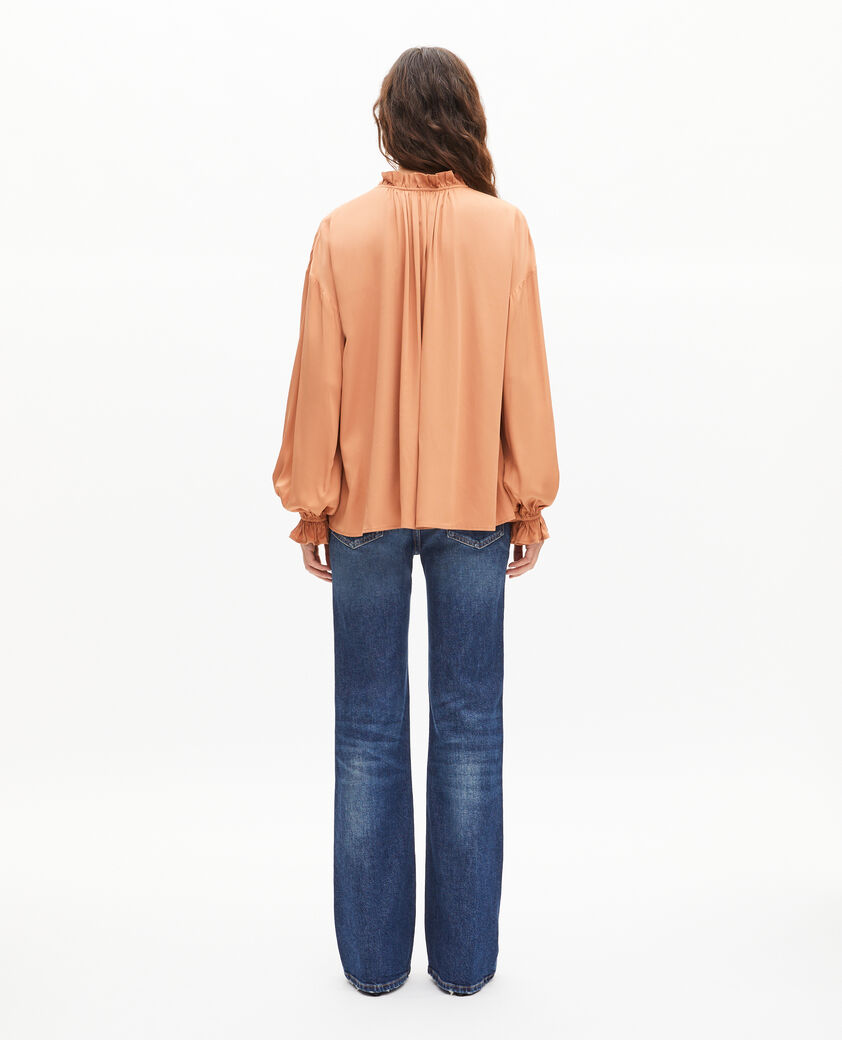 The Kooples FEMME CAMEL blouse avec volants orange fonc&eacute;