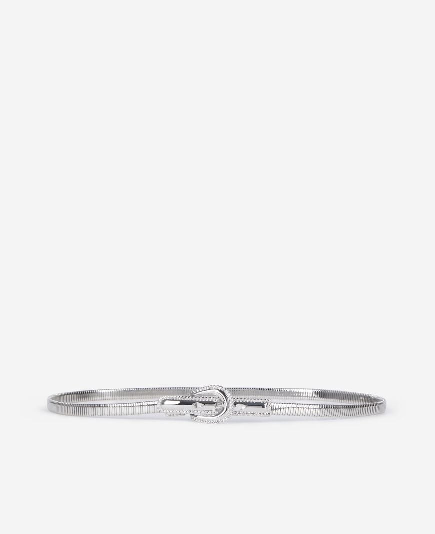 The Kooples DAMEN SILVER silberner, schmaler gürtel mit metalldetails