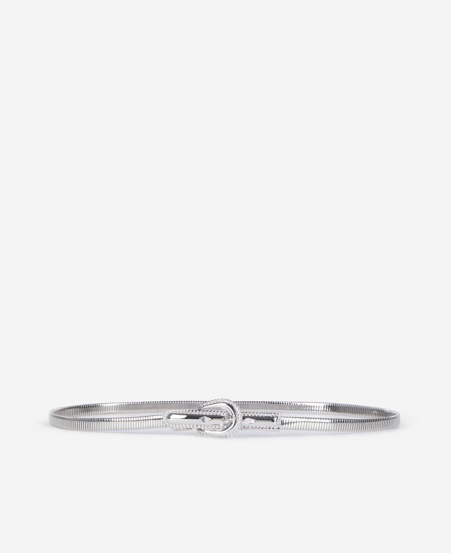 The Kooples WOMEN SILVER thin belt in silver metalwork