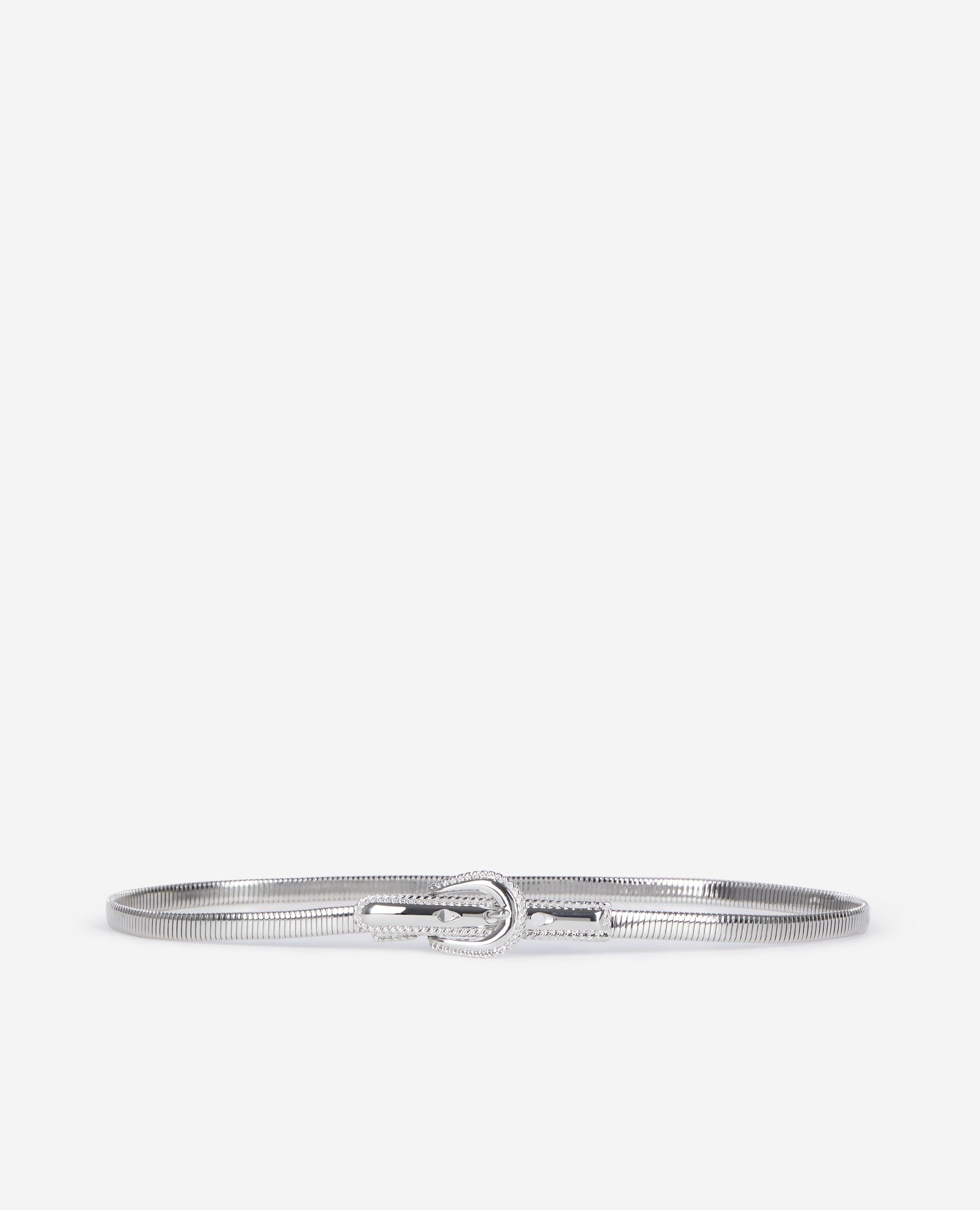 Silberner, schmaler Gürtel mit Metalldetails, SILVER, hi-res image number null