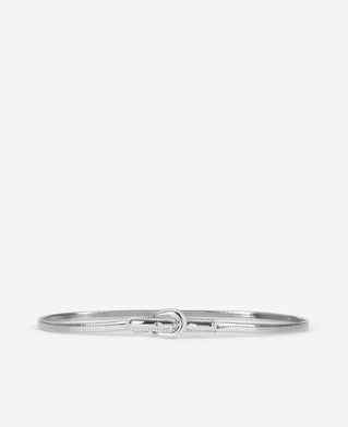 The Kooples DAMEN SILVER silberner, schmaler gürtel mit metalldetails