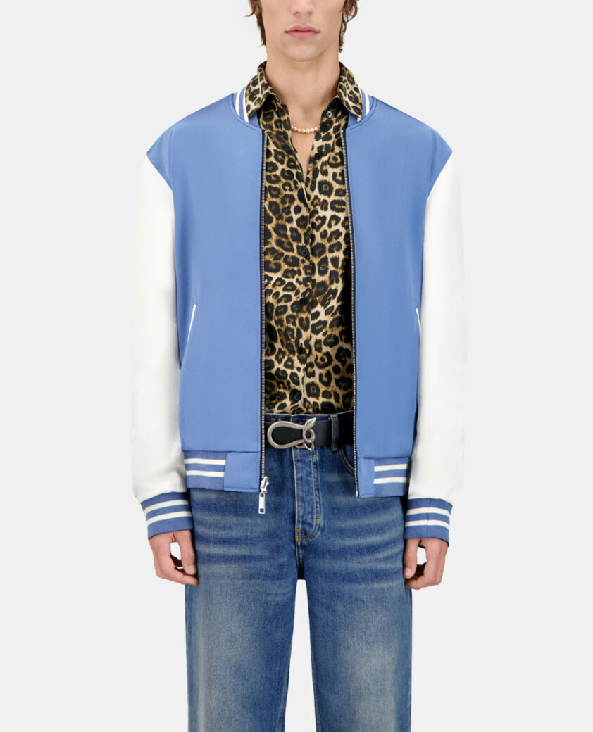 The Kooples HERREN BLACK satinschwarze wendejacke mit tiger-stickerei