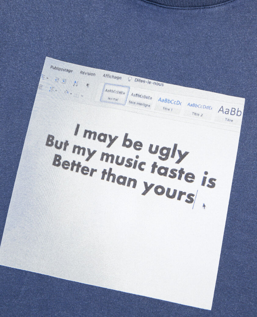 The Kooples HERREN DARK BLUE blaues t-shirt mit siebdruck