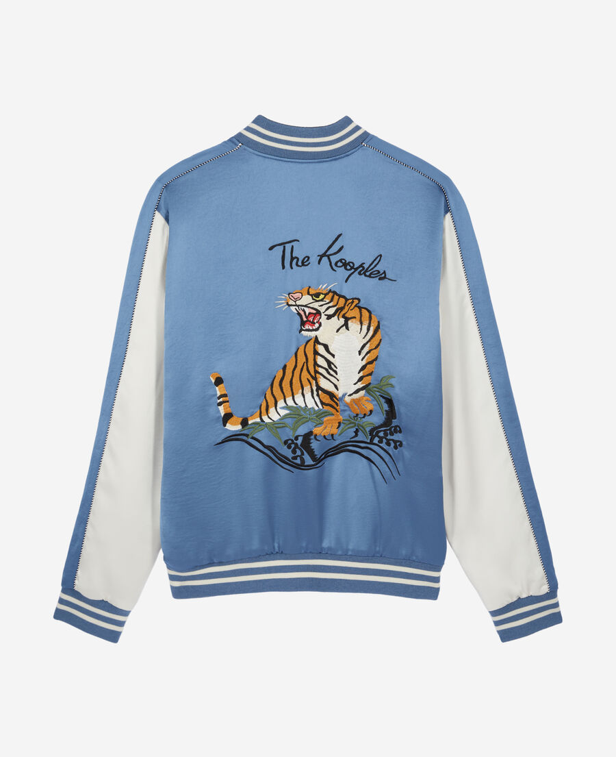 The Kooples HOMME BLACK blouson réversible satiné avec broderie noir