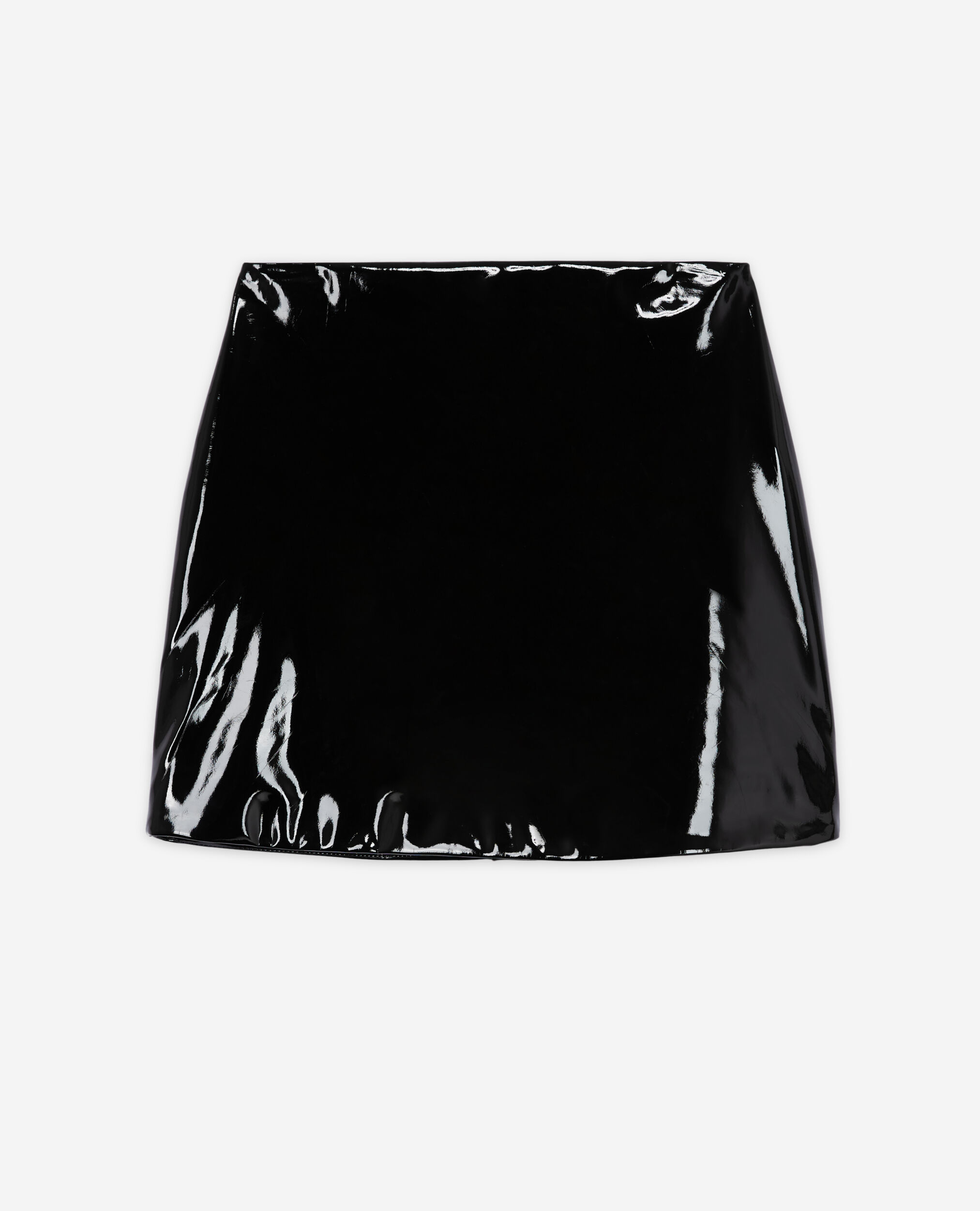 Short black vinyl skirt, BLACK, hi-res image number null