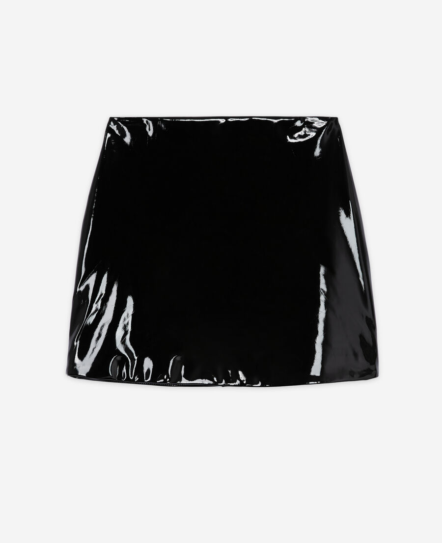 jupe courte en vinyle noire