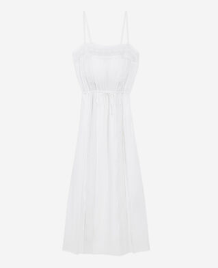The Kooples WOMEN WHITE long sleeveless white lace dress