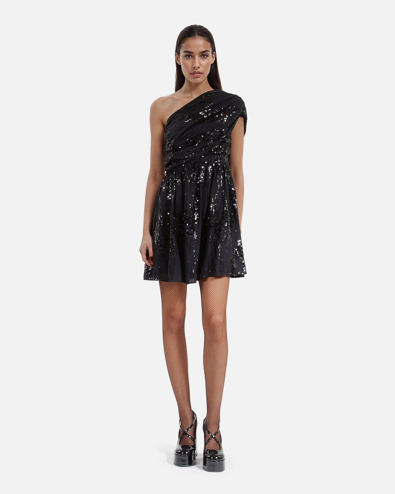 The Kooples WOMEN BLACK short black sequin dress