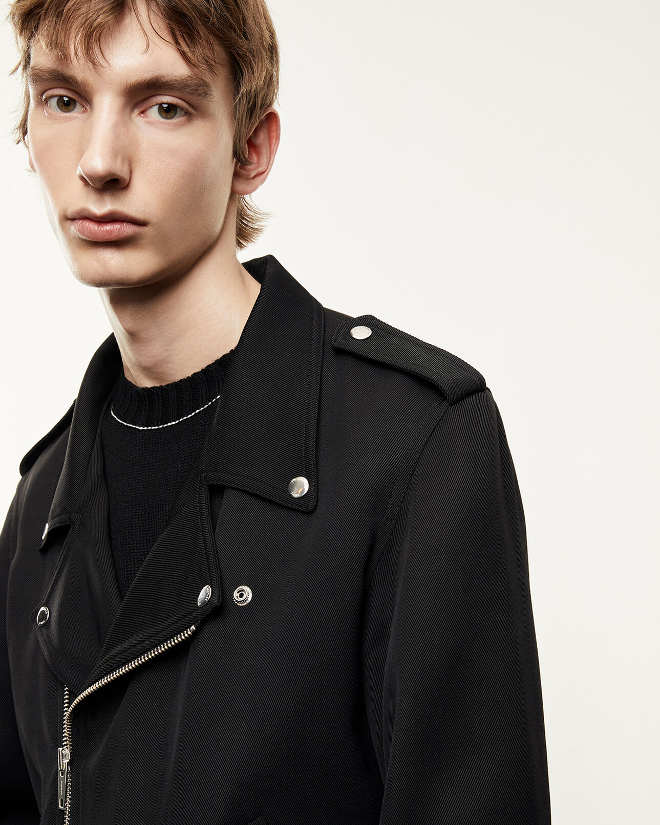 The Kooples HOMME BLACK blouson noir détails zippés